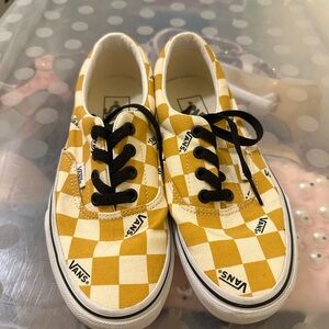Vans Yellow Checkered Shoes